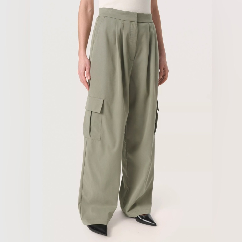 NEW Soaked In Luxury Kellie Cargo Trousers, Green large